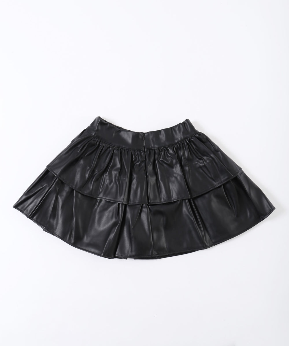 PUティアードミニスカート