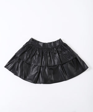 PUティアードミニスカート