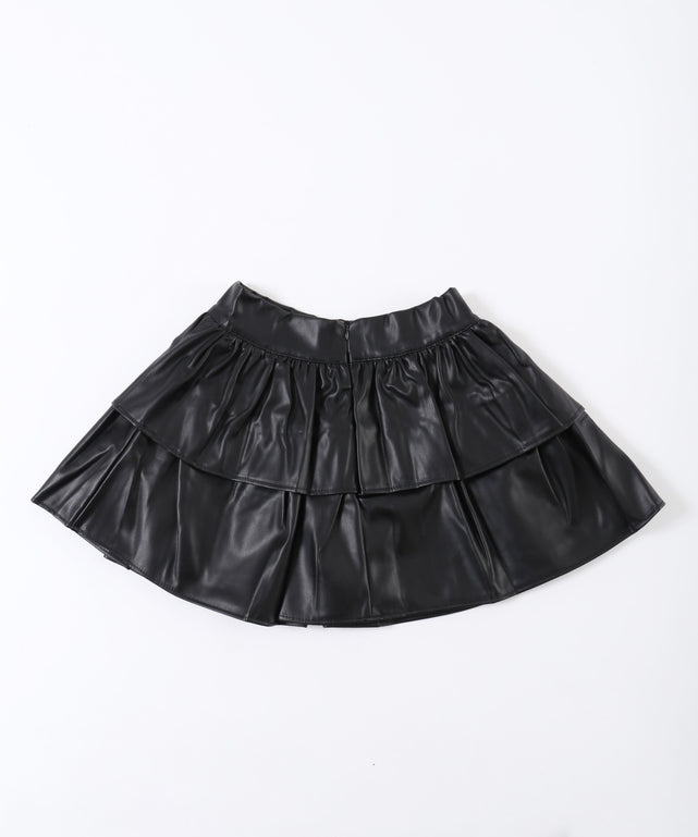 PUティアードミニスカート