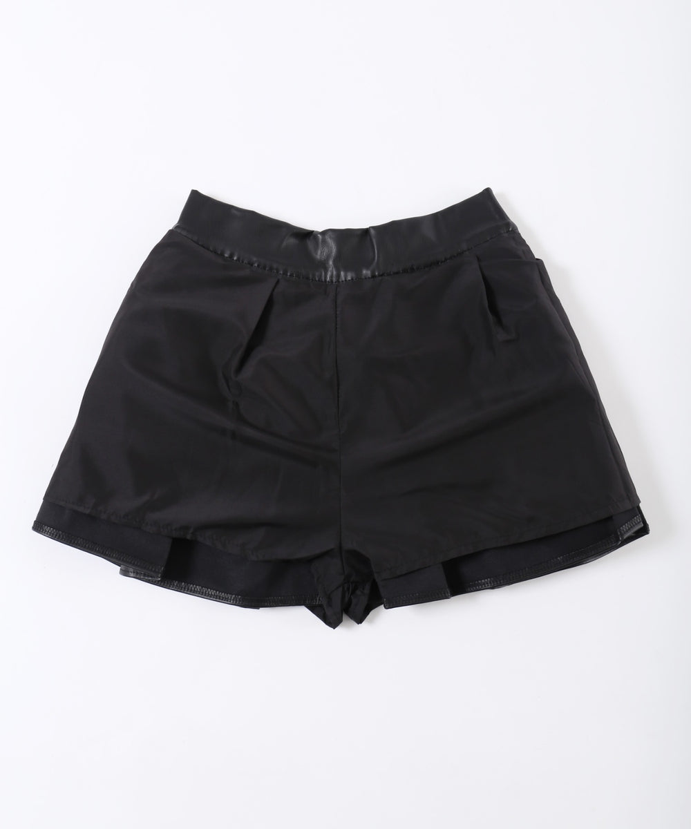 PUティアードミニスカート