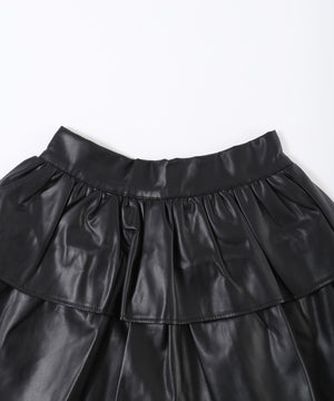 PUティアードミニスカート