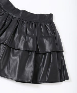 PUティアードミニスカート