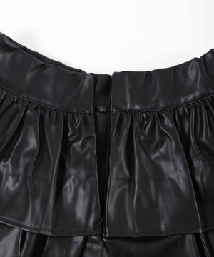 PUティアードミニスカート