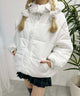 フリルフードフェイクダウンジャケット