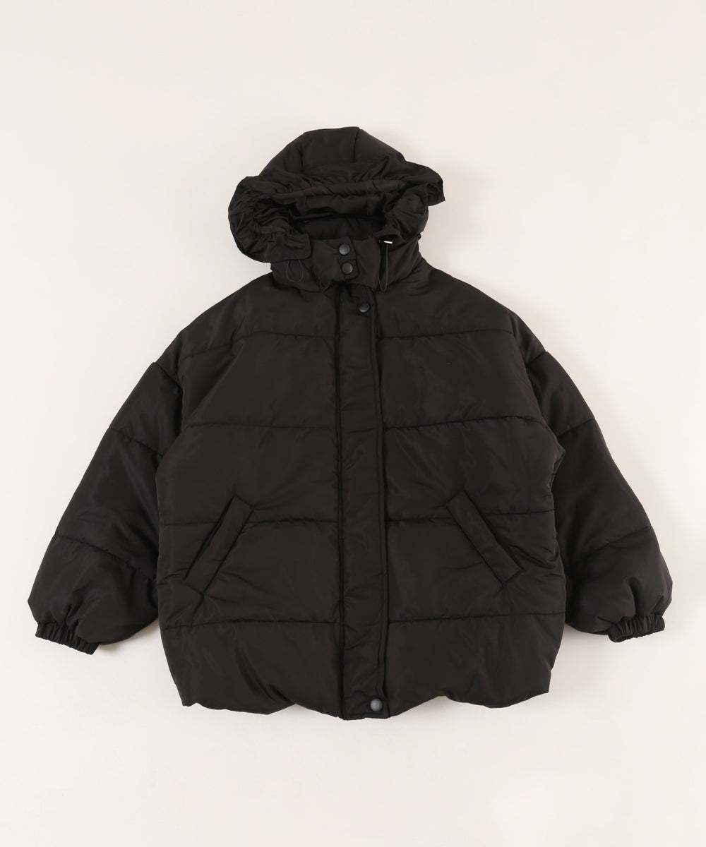 フリルフードフェイクダウンジャケット