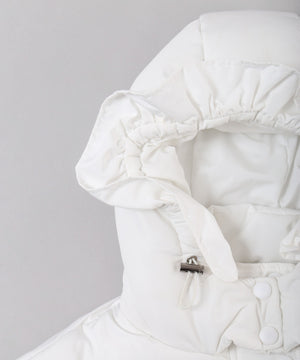 フリルフードフェイクダウンジャケット