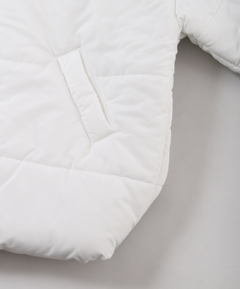 フリルフードフェイクダウンジャケット