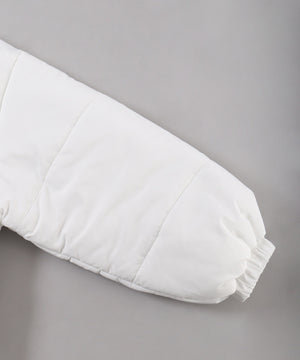 フリルフードフェイクダウンジャケット