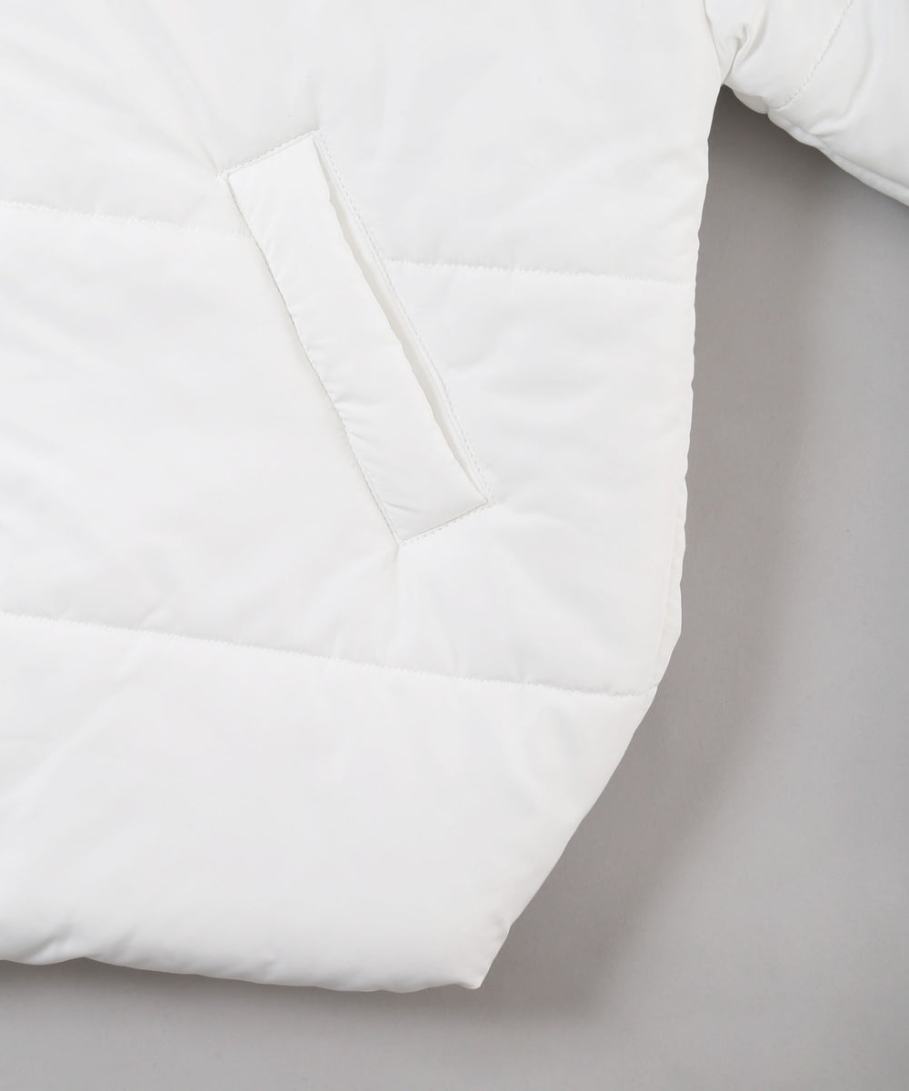 フリルフードフェイクダウンジャケット