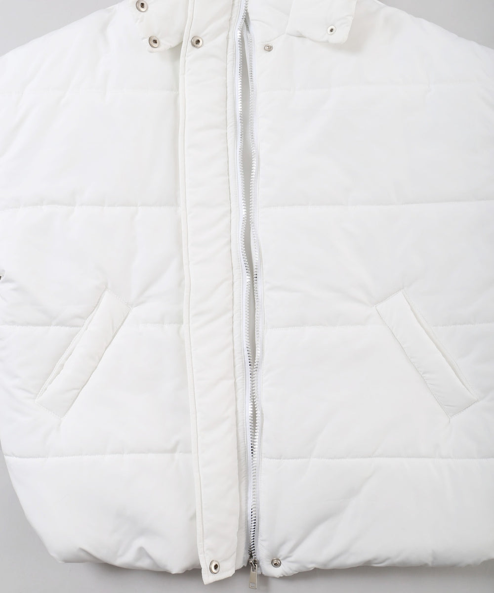 フリルフードフェイクダウンジャケット