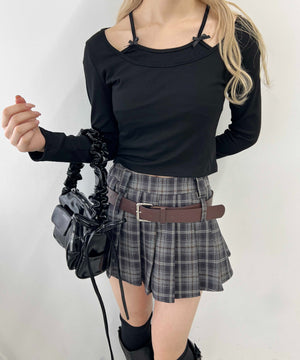 リボンキャミレイヤードトップス