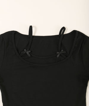 リボンキャミレイヤードトップス