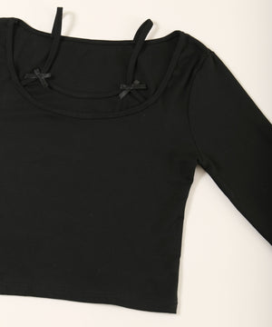 リボンキャミレイヤードトップス