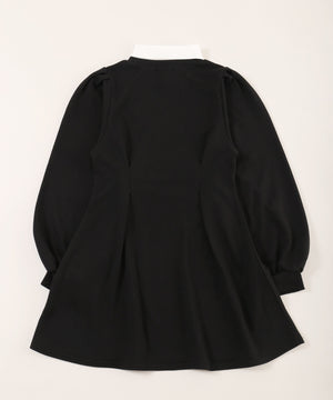 ウエストタック襟付きワンピース