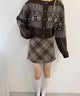 起毛チェックスカート
