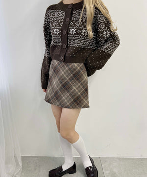 起毛チェックスカート