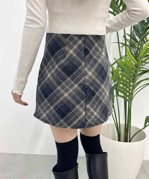 起毛チェックスカート