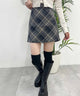 起毛チェックスカート