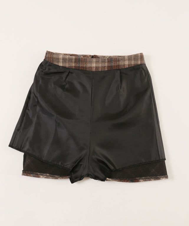 起毛チェックスカート