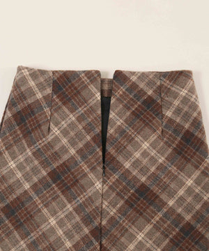 起毛チェックスカート