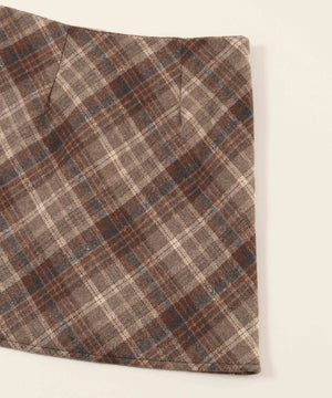 起毛チェックスカート