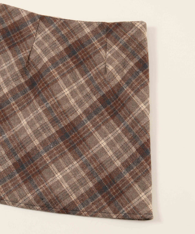 起毛チェックスカート