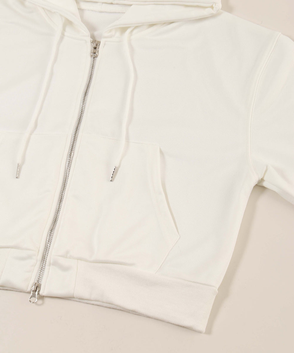 リボン付きWジップパーカー