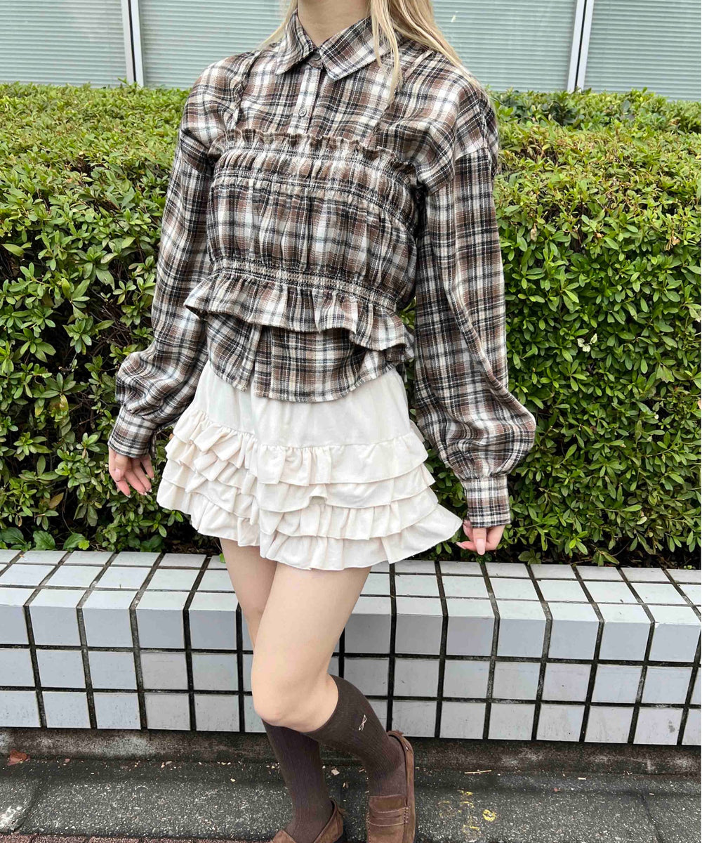 ビスチェセットチェックシャツ