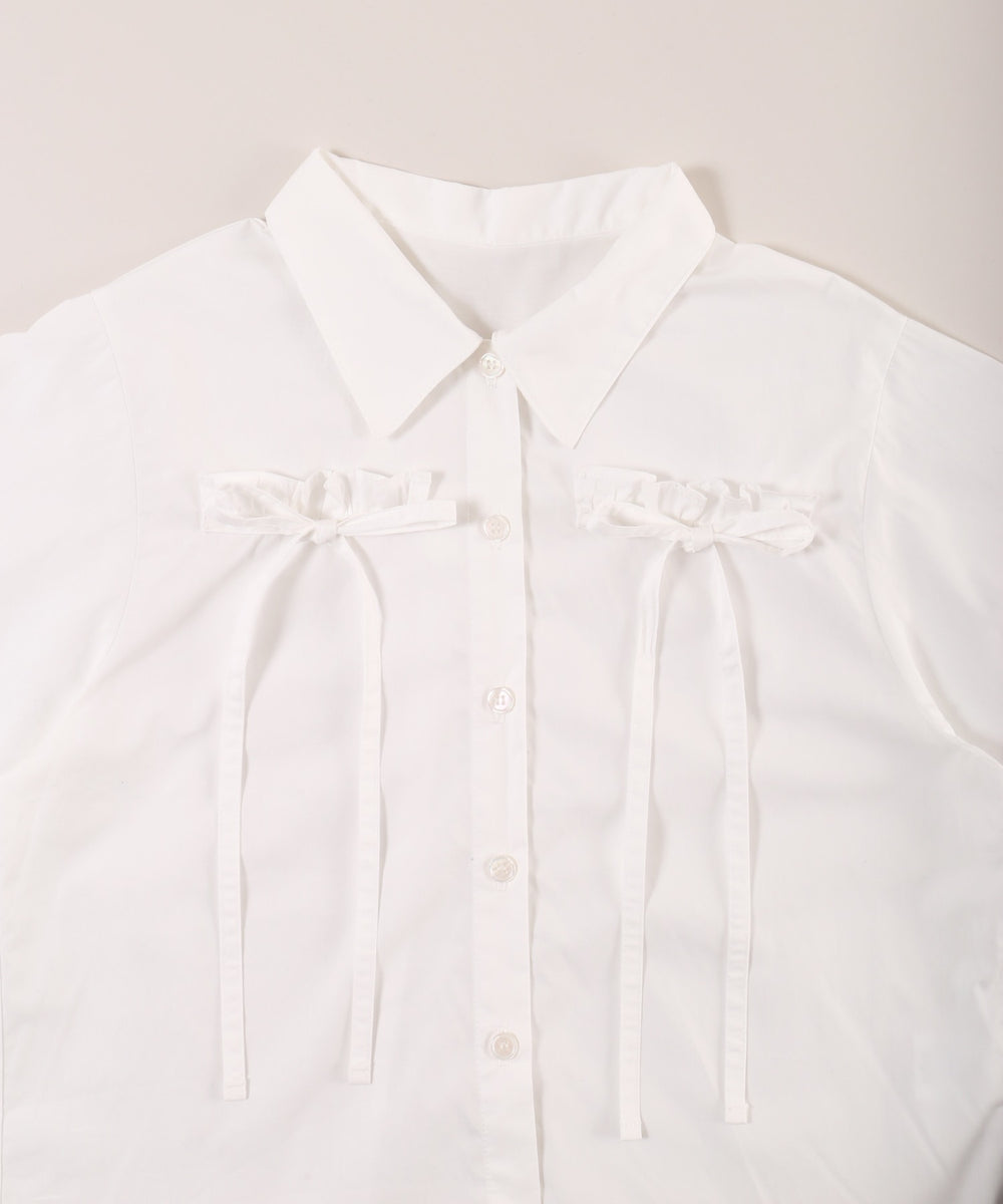 フリルリボンブラウス