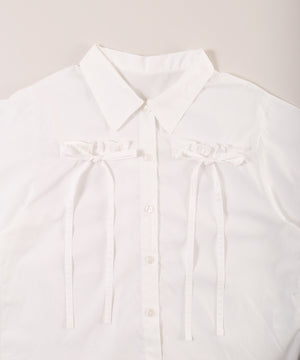 フリルリボンブラウス