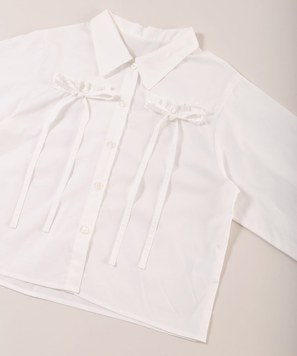 フリルリボンブラウス