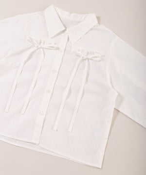 フリルリボンブラウス