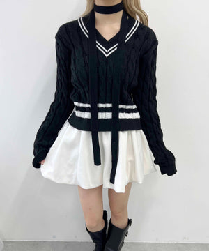 ラインケーブルニット