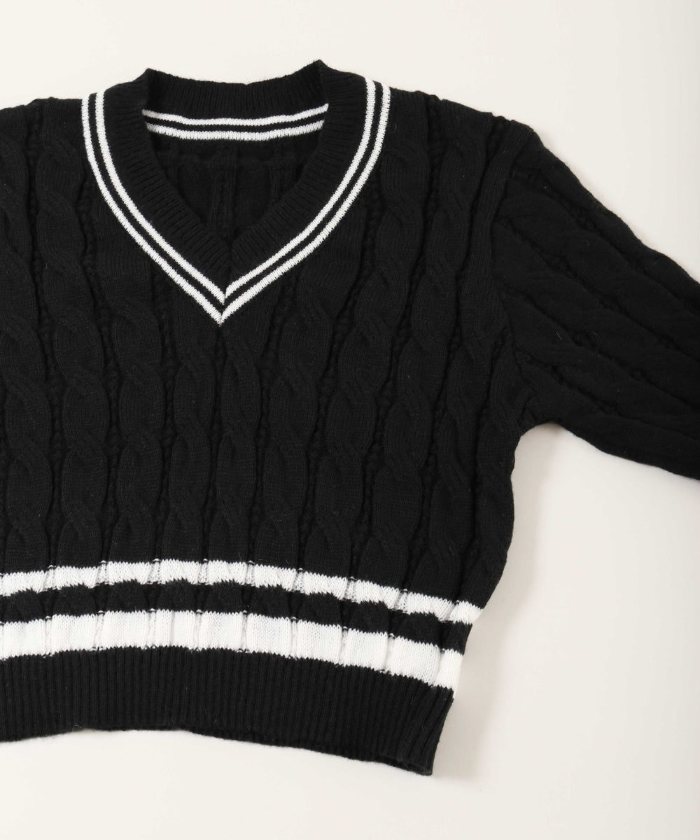 ラインケーブルニット