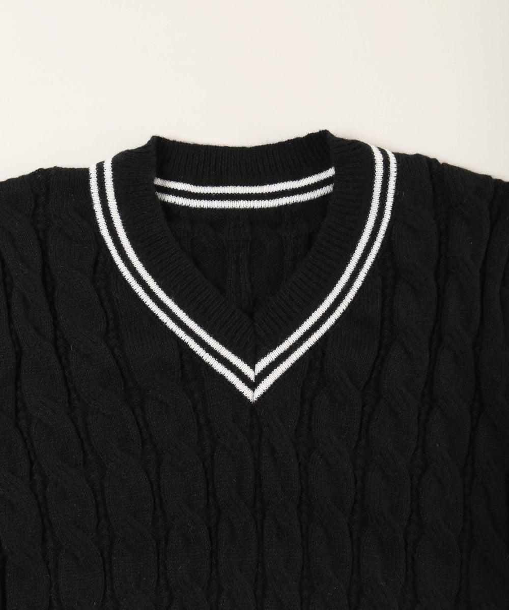 ラインケーブルニット