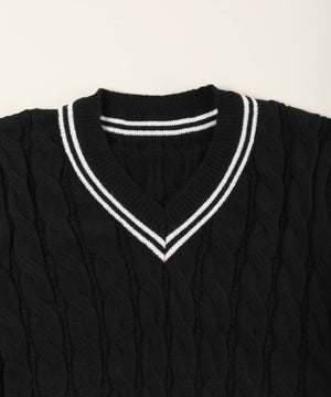 ラインケーブルニット