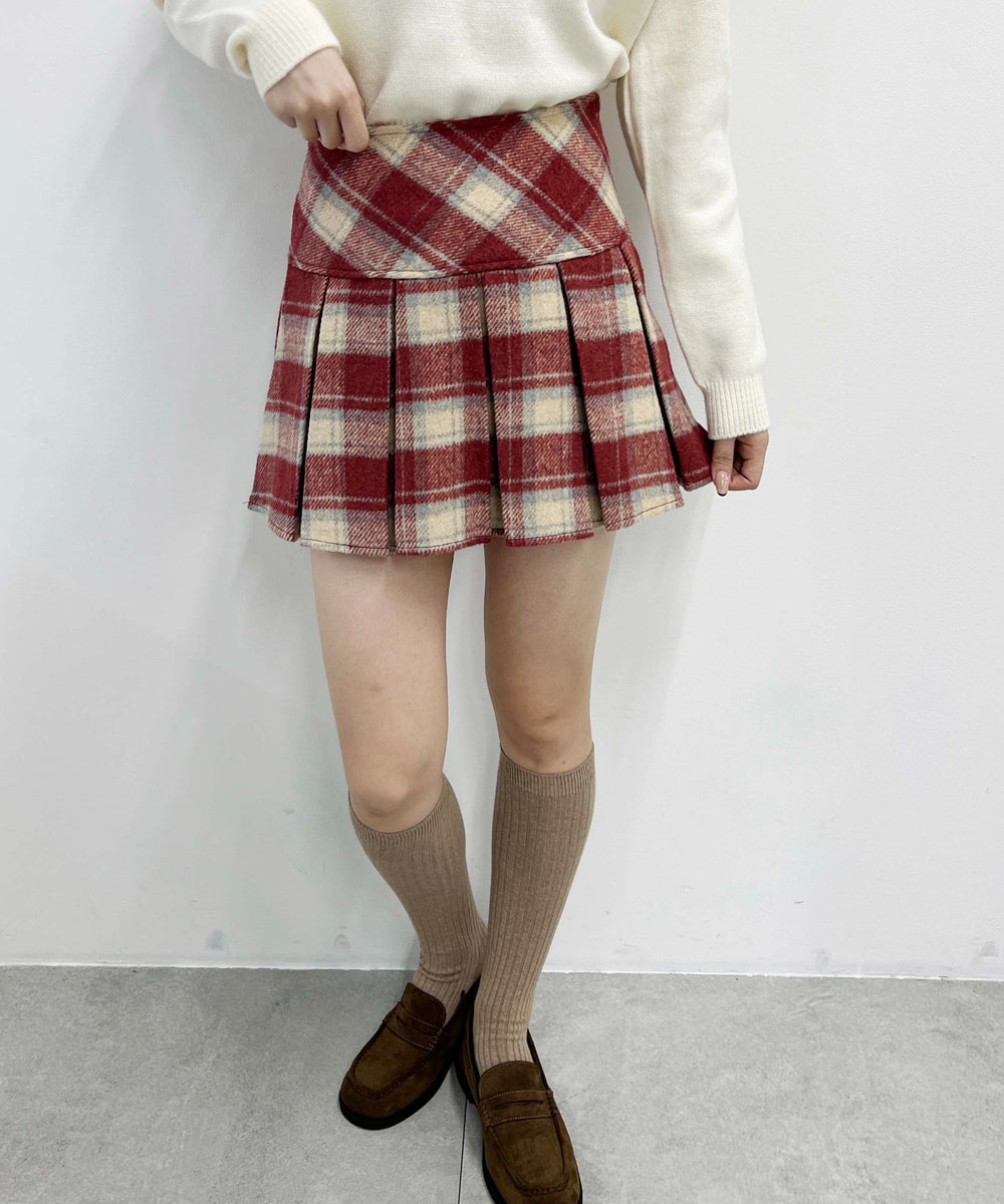 チェックボックスプリーツスカート