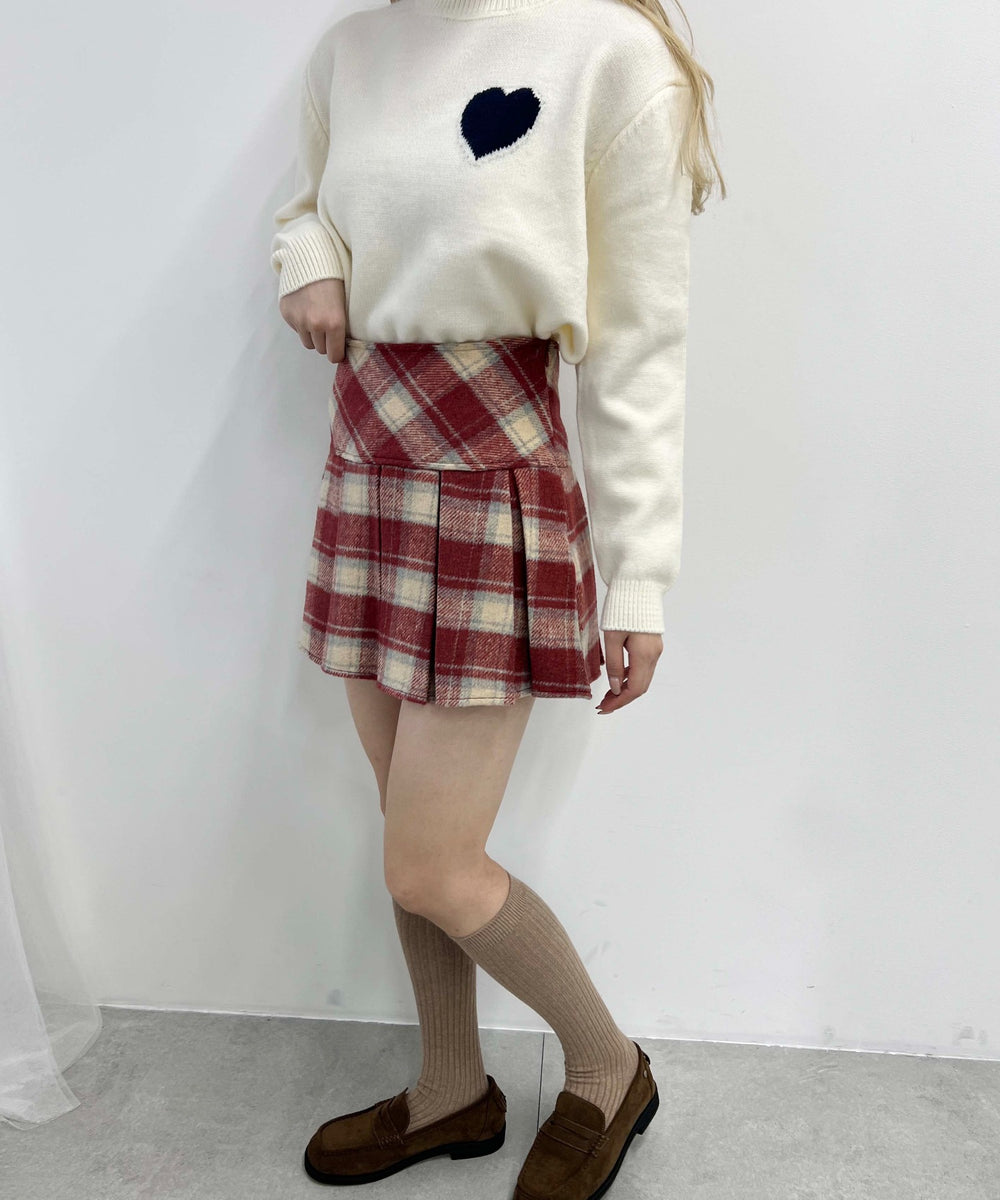 チェックボックスプリーツスカート