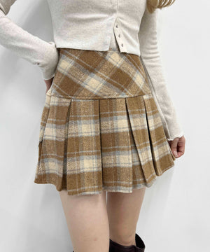 チェックボックスプリーツスカート