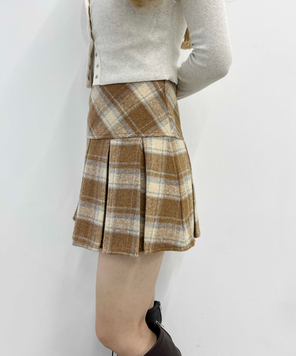 チェックボックスプリーツスカート