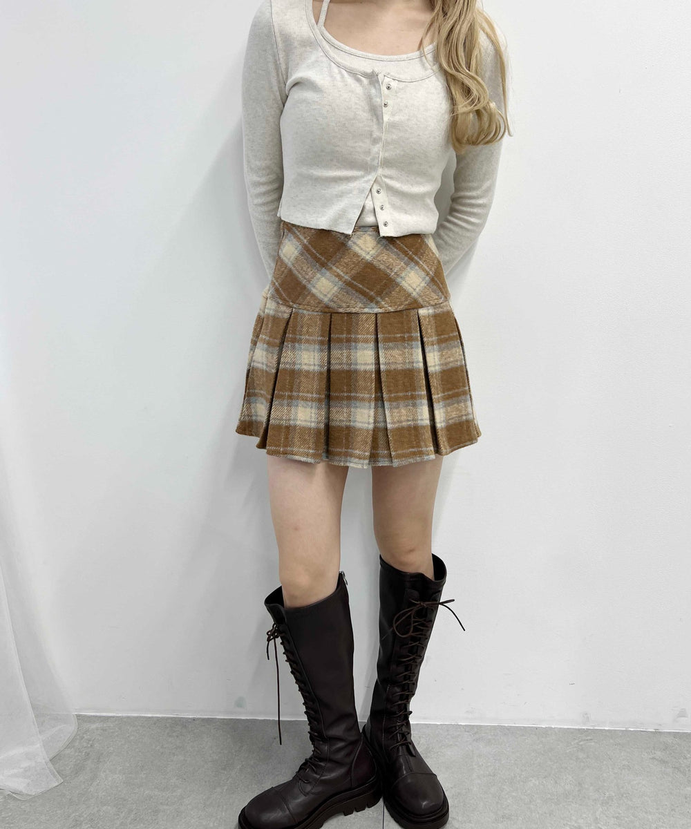 チェックボックスプリーツスカート