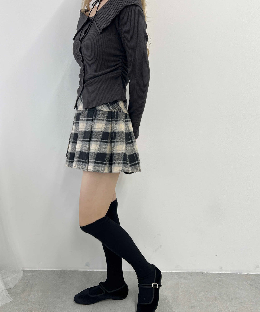 チェックボックスプリーツスカート