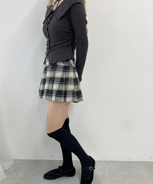 チェックボックスプリーツスカート