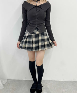 チェックボックスプリーツスカート