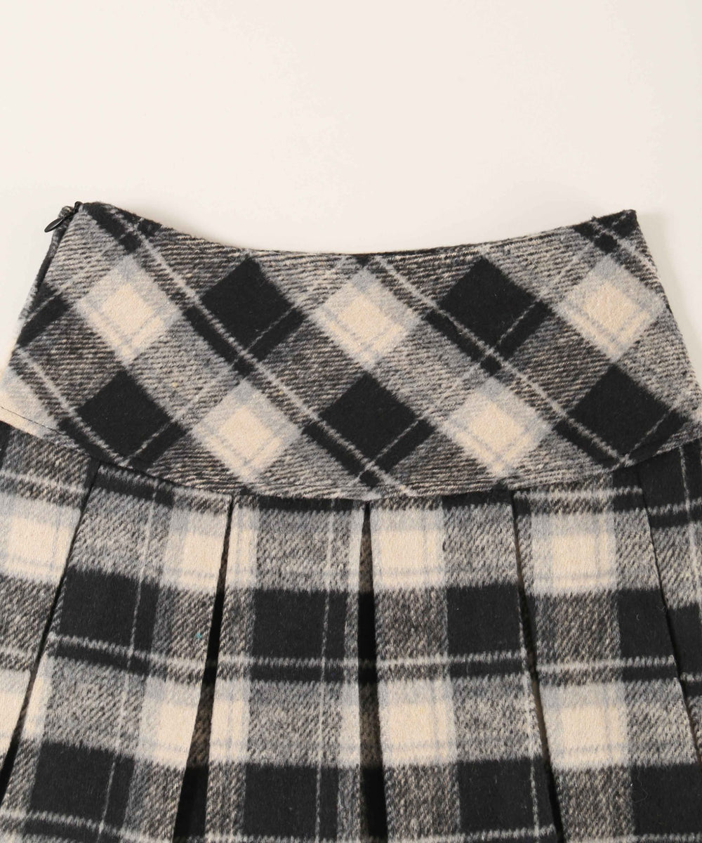チェックボックスプリーツスカート
