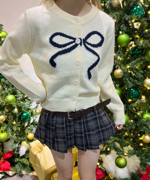 リボンジャガードカーディガン