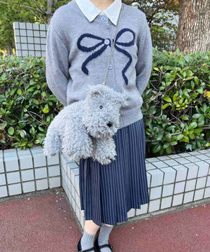 リボンジャガードカーディガン