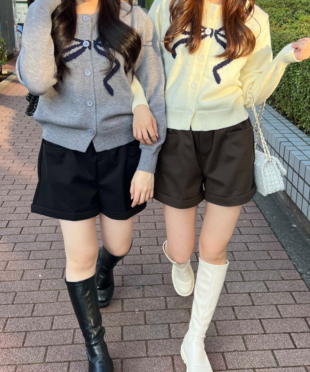 リボンジャガードカーディガン