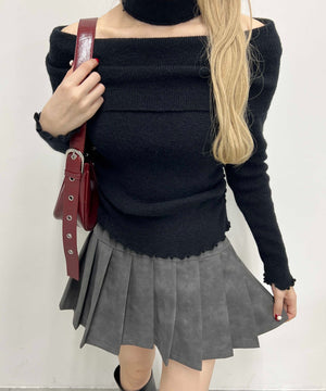 メロウオフショルニット