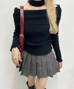 メロウオフショルニット